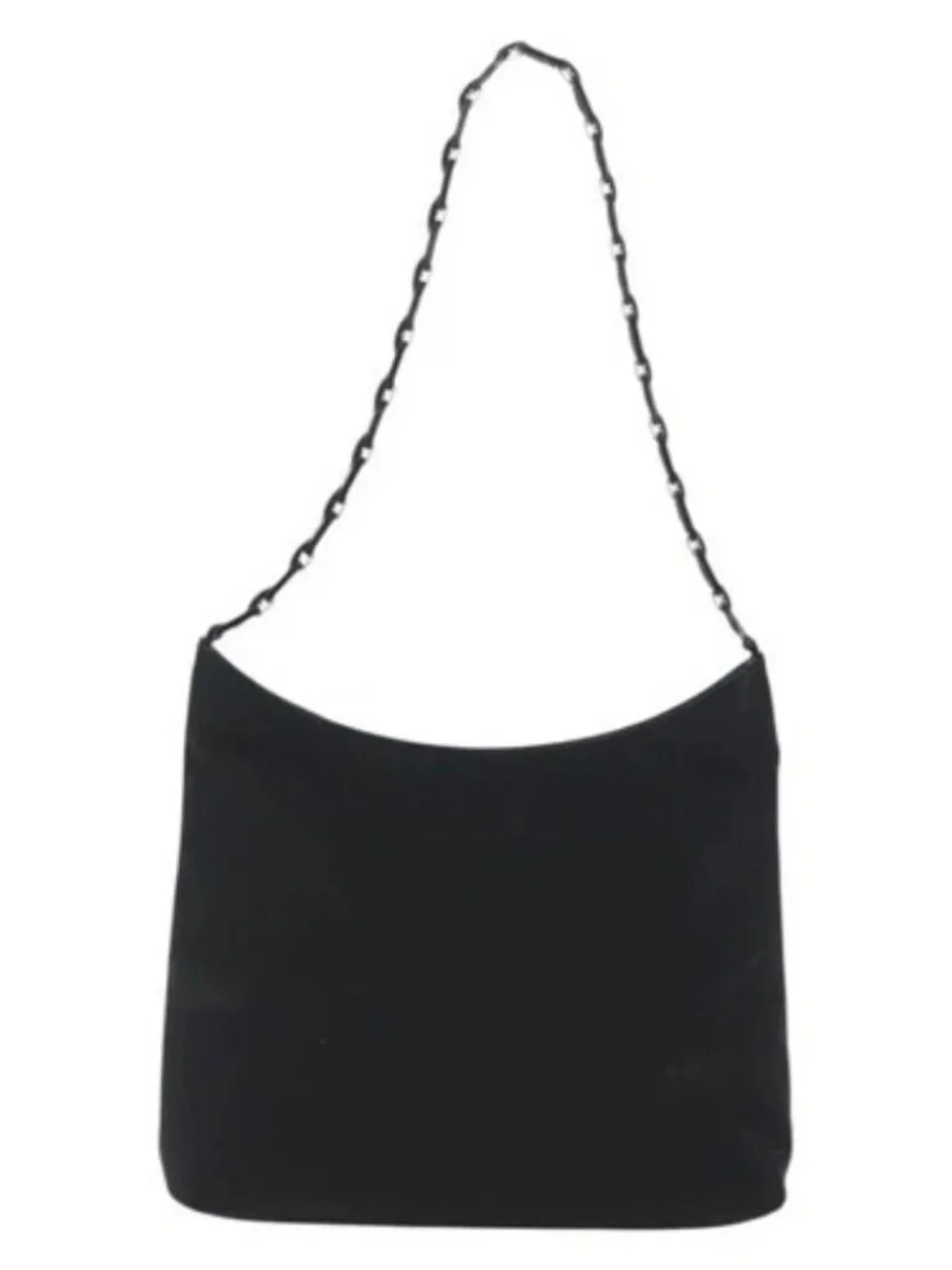 Salvatore Ferragamo Chain Vala Shoulder Bag Nylon Black Auth BA10885